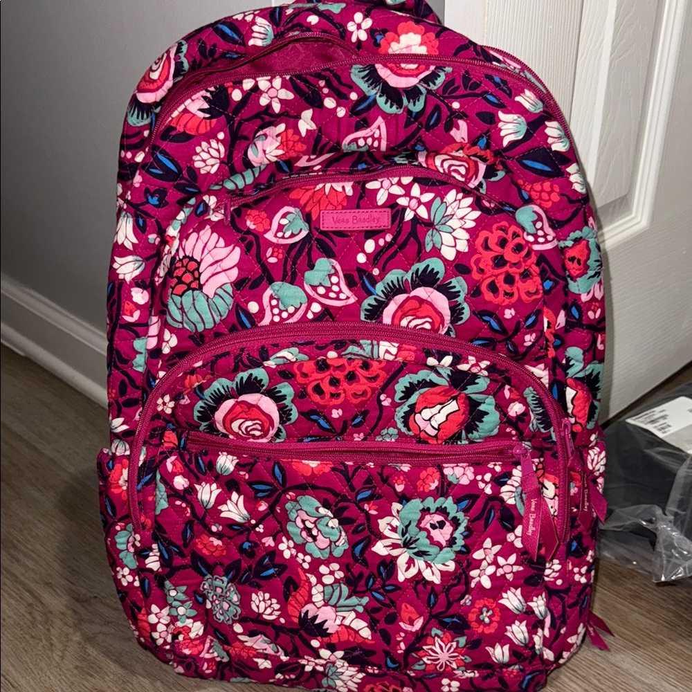 Vera Bradley Pink and Red Floral Backpack